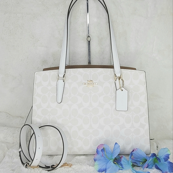 Coach SET 2 PCS Signature Shoulder Bag Purse Handbag + Wallet NWT - Picture 14 of 16